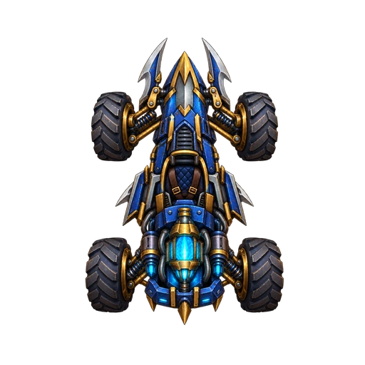 Bronze-armored Raider with a cyan reactor
